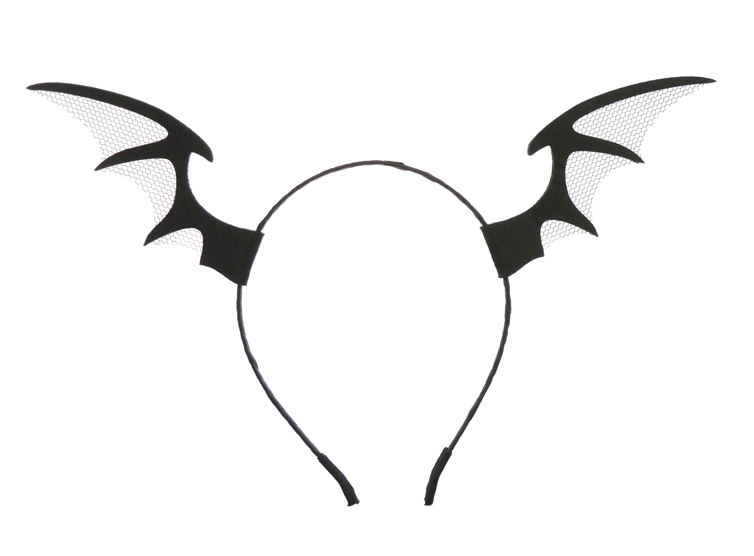 Womens Mens Fancy Dress Up Party Role School Play Costume Hen Do Halloween Deely Deeley Bopper Animal Headband Hairband Hair Alice Band Goth Steampunk Black Tulle Devil Horns Bat Ears Wings