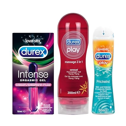 Durex Verwöhn-Set für Sie und Ihn mit 3 Artikeln (Intense, Ylang-Ylang, Prickelnd)