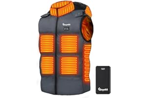 Eoyekli Heated Vest for Men Lightweight - Detachable Heated Hood and 7.4V 16000mAh Battery Pack, Mens Heated Vest