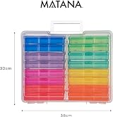 MATANA Multi-Coloured 6x4 Photo Storage Boxes 16 Cases & Labels view 6