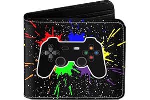 EXXBYELI Boys Wallet Gifts for Gamers Boys Gamepad Leather Wallets Credit Id Card Cash Holder Rfid Blocking Zipper Aesthetic Wallets With Coin Pocket Id Window Teen Gaming Wallets for Gamers Men Boys Teenager