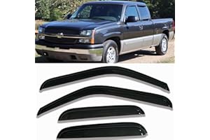 DARODCAR Side Car Window Visors Window Shade Vent Deflectors for 99-06 Chevrolet Silverado & GMC Sierra 1500 2500 3500 2500HD Rain Guards, 07 Silverado & Sierra 1500 3500 2500HD, with Extended Cab 94044 4-pc