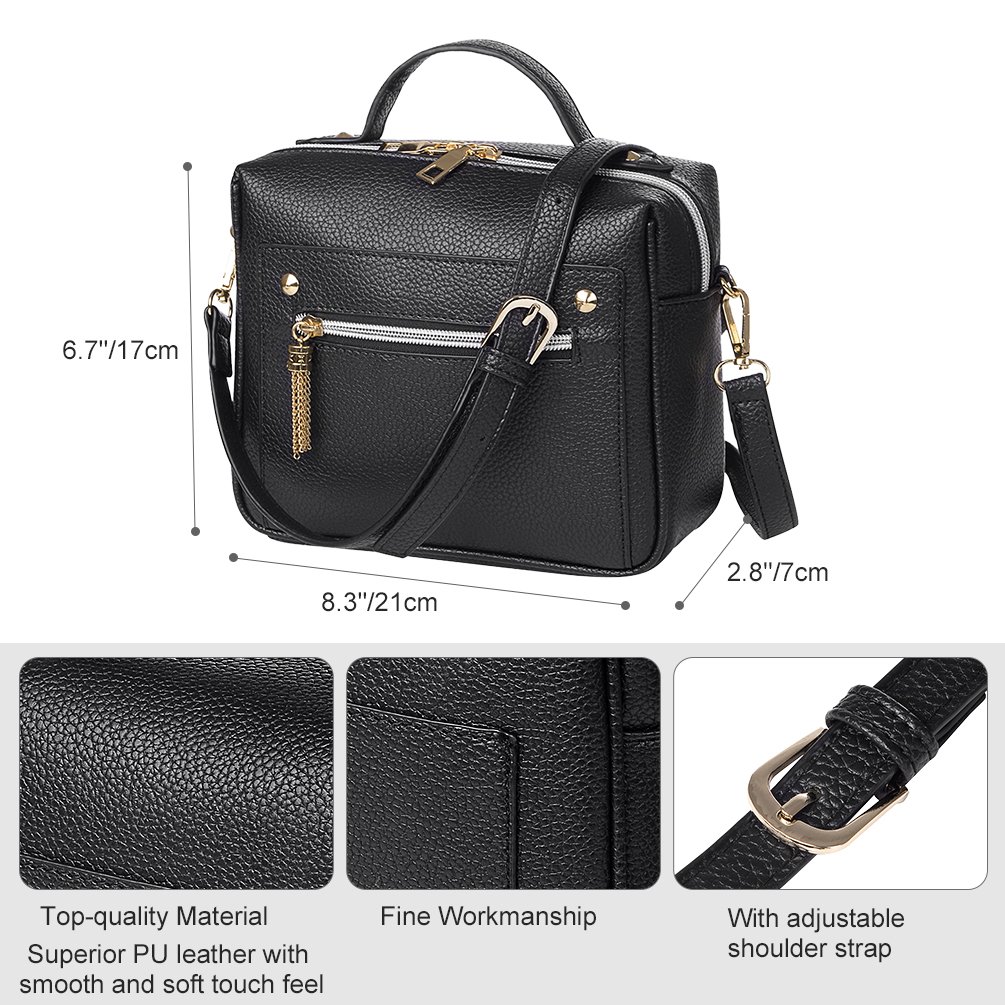 Vbiger Modische Kuriertaschen Schick PU Leder Schultertasche Lässig Umhängetasche Durable Handtasche für Frauen