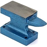 QWORK Mini Cast Iron Horn Anvil 1lb Bench Block &ndash; Compact Tool for Jewelry, Metal Craft &amp; Model Work