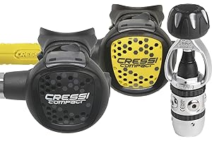 Cressi Scuba Diving Regulator Kit - AC2 Piston 1st Stage, Compact 2nd Stage, Octopus Compact - Light and Reliable - Made in Italy