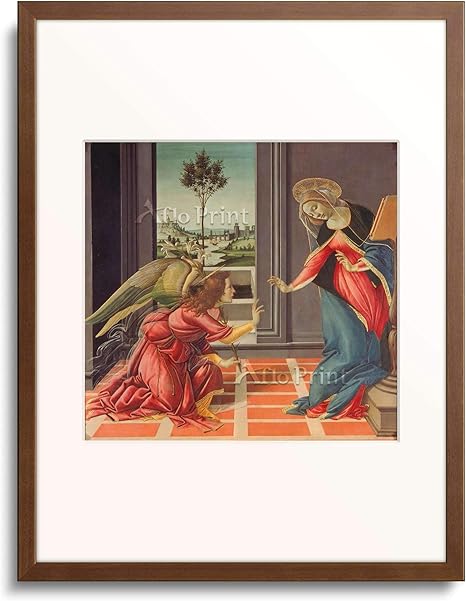 Amazon サンドロ ボッティチェリ Sandro Botticelli 受胎告知 Annunciation Mary Of Cestello 額装アート作品 アートフレーム ポスター オンライン通販