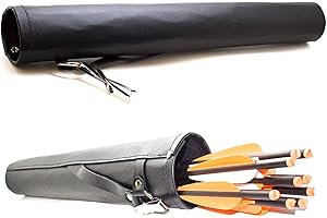 SAS Southland Archery Supply Leather Tube 17" Hip Quiver Arrow Holder with Belt Clip