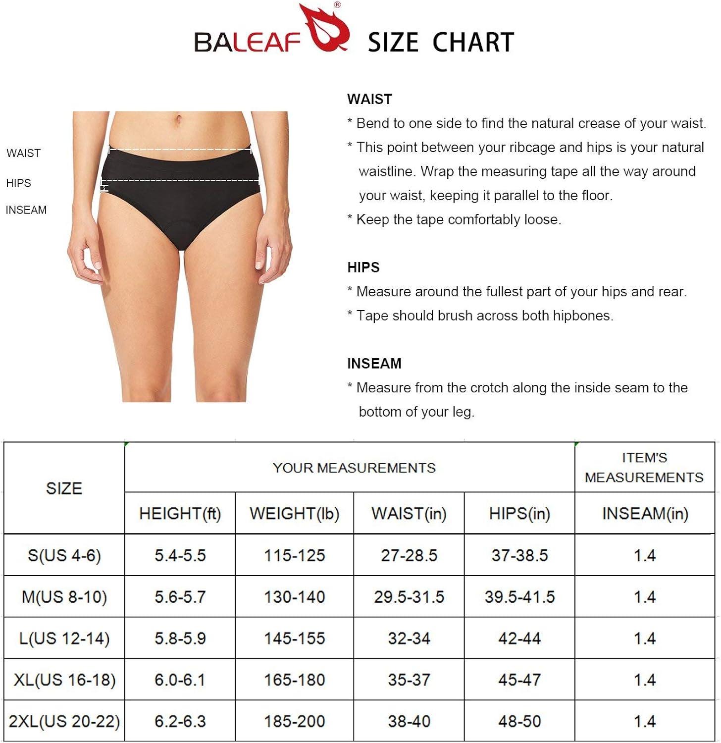 BALEAF Women's Cycling Underwear Padded Bike Shorts Biking Bicycle Mountain Bike: Clothing
