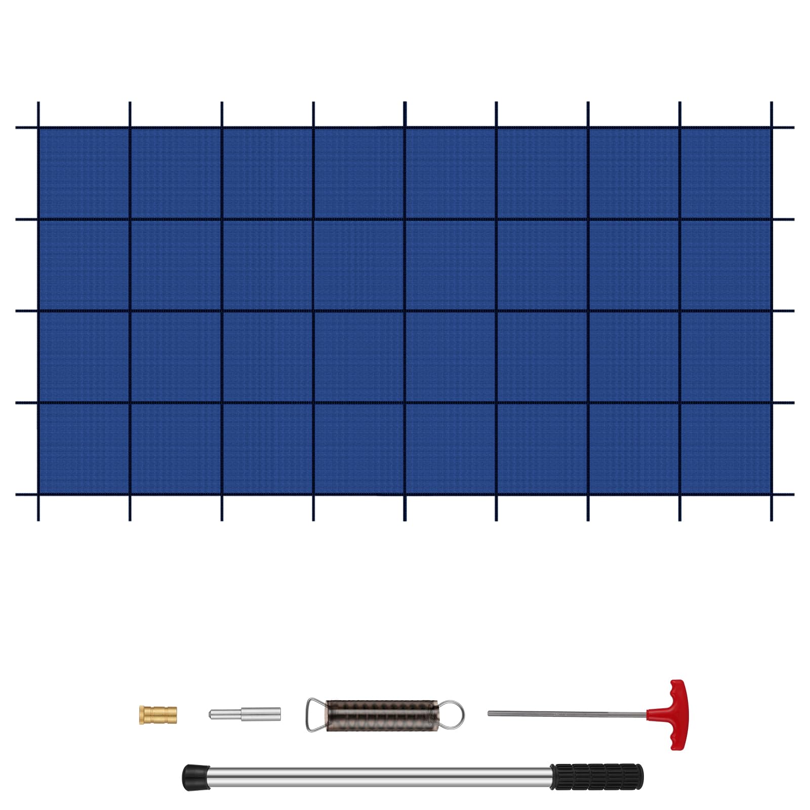 Photo 1 of Inground Pool Safety Covers, Fits 16x32ft Rectangular Winter Pool Cover for Swimming Pools, High Strength Mesh PP with Triple Stitching, Included Installation Tools (Blue, Fits 16x32ft Pools)