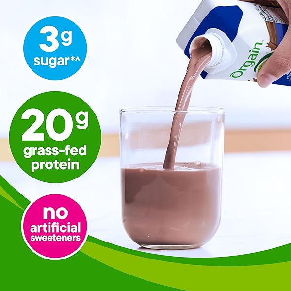 ORGAIN CLEAN PROTEIN SHAKE, GRASS FED DAIRY, CREAMY CHOCOLATE FUDGE – 20G WHEY HIGH PROTEIN, KOSHER, READY TO DRINK, LOW NET CARBS, GLUTEN FREE, NO SOY INGREDIENTS, 11 FL OZ (PACK OF 4)