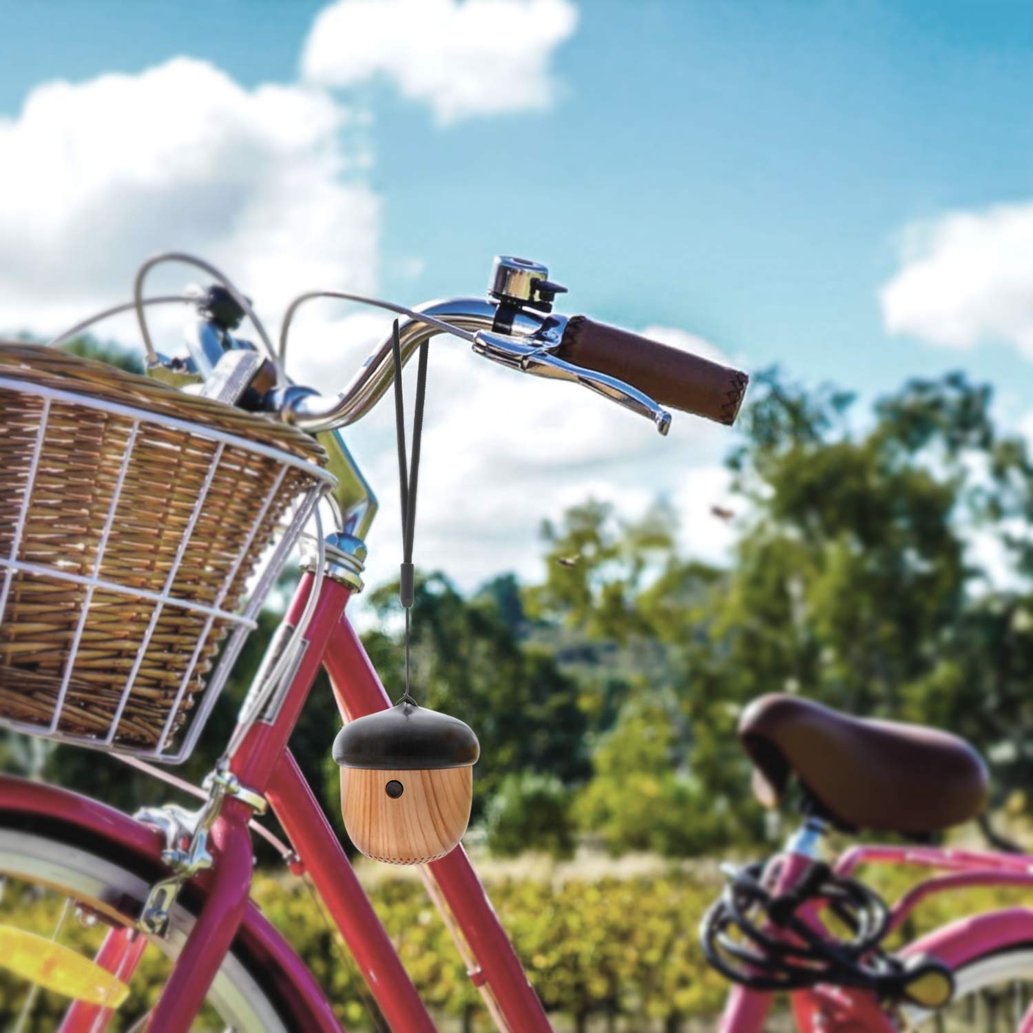 Mini Speaker Bluetooth Wireless, in legno, ricaricabile con copertura in legno, grande suono e compatibile con iPhone, MP3, Samsung, Smartphone, iPad e iPod.