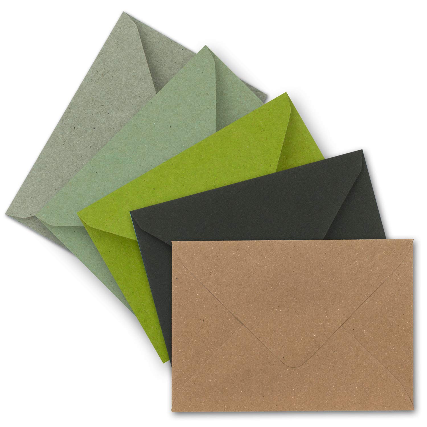 50x letter envelopes color mix package DIN C6-114 x 162 mm (11.4 x 16.2 cm) - wet glue - vintage kraft paper natural paper envelopes - ideal for invitation cards
