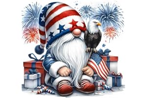 Apcufir Independence Day Paint by Numbers for Adults,4th of July Adults Painting by Number on Canvas,Gnomes Paint by Numbers Kits for Holiday and Home Wall Decor 16X16 Inch