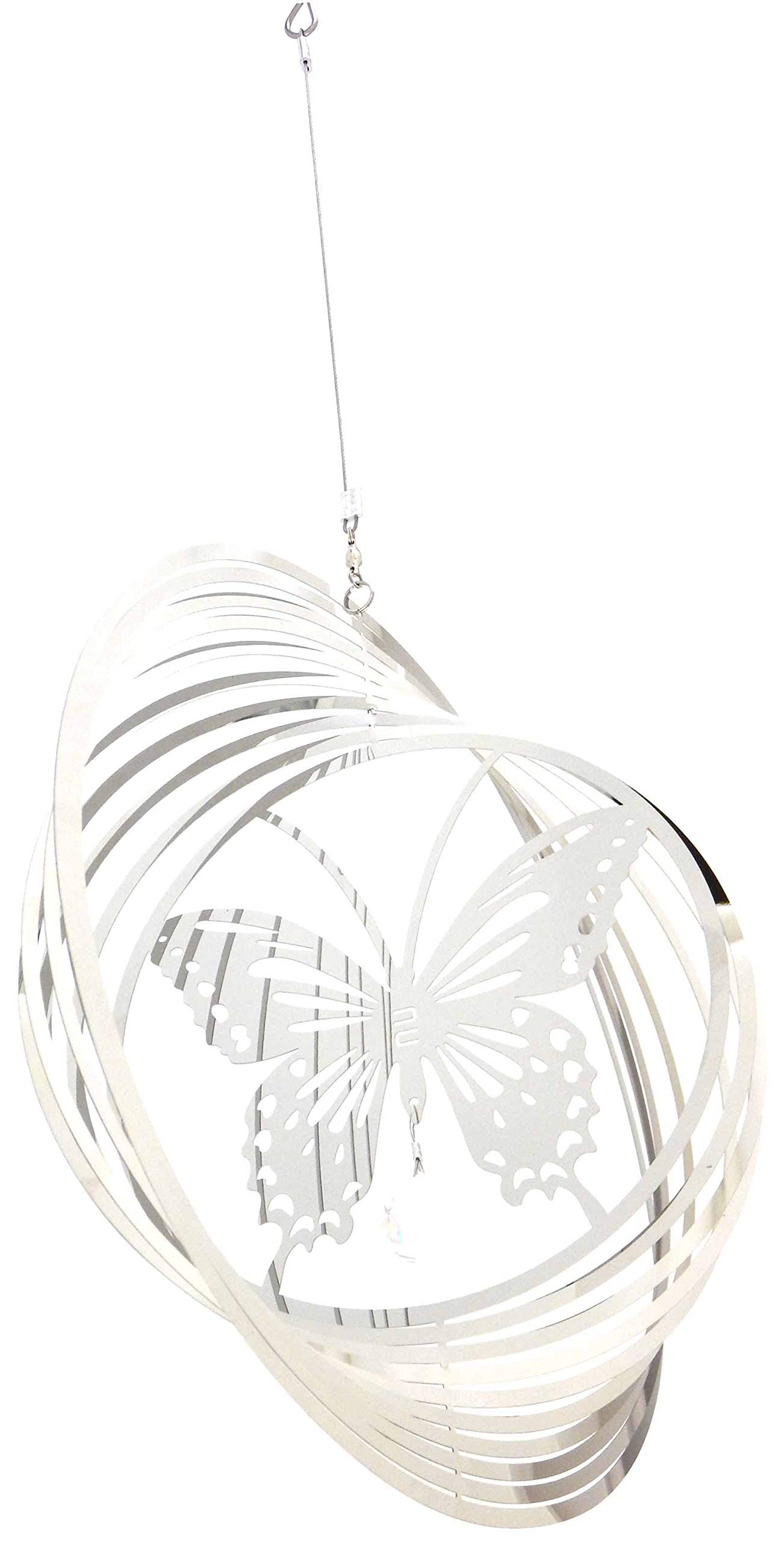 Stainless Steel Wind Spinner - 3D Mobile - Butterfly Circle Spinner