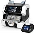 PONNOR Money Counter Machine Mixed Denomination, Serial Number, Multi Currency 2CIS/UV/IR/MG/MT Counterfeit Detection Bill Counter, Cash Counter Machine Value Counting for Business with Printer