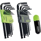 Pozoho 27-Piece Allen Wrench Set, Ball End Hex Key Set with Torque Handle | MM and SAE Sizes, Long Arm, Chrome Vanadium Steel, Anti-Rust for Motorcycle, Bike, Car &amp; DIY