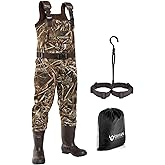 OXYVAN Duck Hunting Waders with 600G Rubber Boots Insulated,Neoprene Realtree MAX-7 Camo Fishing Chest Waders for Men & Women