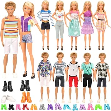 Miunana Lot 21 Kleidung 6 Freizeitbekleidung Set 4 Paar Schuhe Fur Jungen Puppen 6 Kleider 5 High Heels Fur 11 5 Zoll Madchen Puppen Amazon De Spielzeug