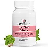 Vitasecrets Hair, Skin & Nails Super Blend – 90 Capsules with Biotin, Collagen, and Hyaluronic Acid for Healthy Hair, Glowing Skin, and Stronger Nails – Non-GMO, Gluten-Free, Made in The USA