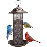 Nyjer/Thistle Seeds Wild Bird Feeder,Metal Material,Easy to Clean | Easy-Refill Top, Rust Resistant, Long Lasting,Squirrel-Proof,Save Bird Seed,360 Degree Perch