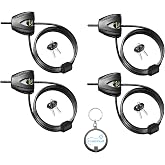 Master Lock 8417D Cable Lock, Python Adjustable Keyed Cable Lock, 6 ft. Long, 4 Pack Bundle with Keychain Light