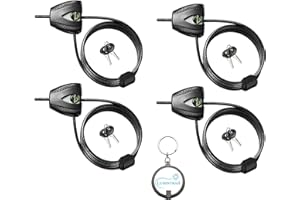 Master Lock 8417D Cable Lock, Python Adjustable Keyed Cable Lock, 6 ft. Long, 4 Pack Bundle with Keychain Light
