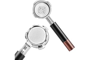 IKAPE 54mm Bottomless Naked Portafilter Black, Suitable for 54mm Breville Barista Series BES870/878/880 Machine & Solis Barista Machines (Included 18g Capacity Filter Basket)