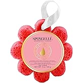 Spongelle Grapefruit Cassis Wild Flower Loofah Body Scrubber | Bath & Shower Loofah for Women | Body Scrubber Exfoliator with Body Wash Infused Sponge | 14+ uses | Zesty Grapefruit, Cassis & Vanilla