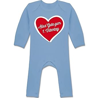 Shirtracer Vatertag Baby - Alles Gute zum ersten Vatertag Herz - Baby-Body Langarm für Jungen und Mädchen