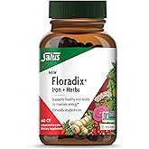 Floradix Iron + Herbs Supplement, Vegan, Non-GMO, 60 Vegan Capsules | Iron Supplement for Healthy Energy Support, Red Blood Cell Formation &amp; Blood Health*, Gluten-Free &amp; Soy-Free