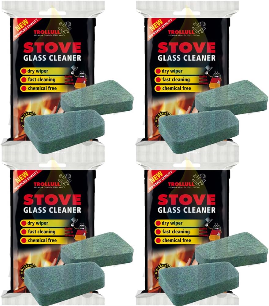 X4 Trollull Cleaner Pads For Stove Glass 2 In A Pack Rakso Stove Glass