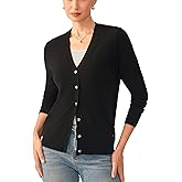 KVSS Women's 100% Pure Cashmere Cardigan Sweaters V Neck Machine Washable Button Up Sweater Cardigan Long Sleeve for Winter