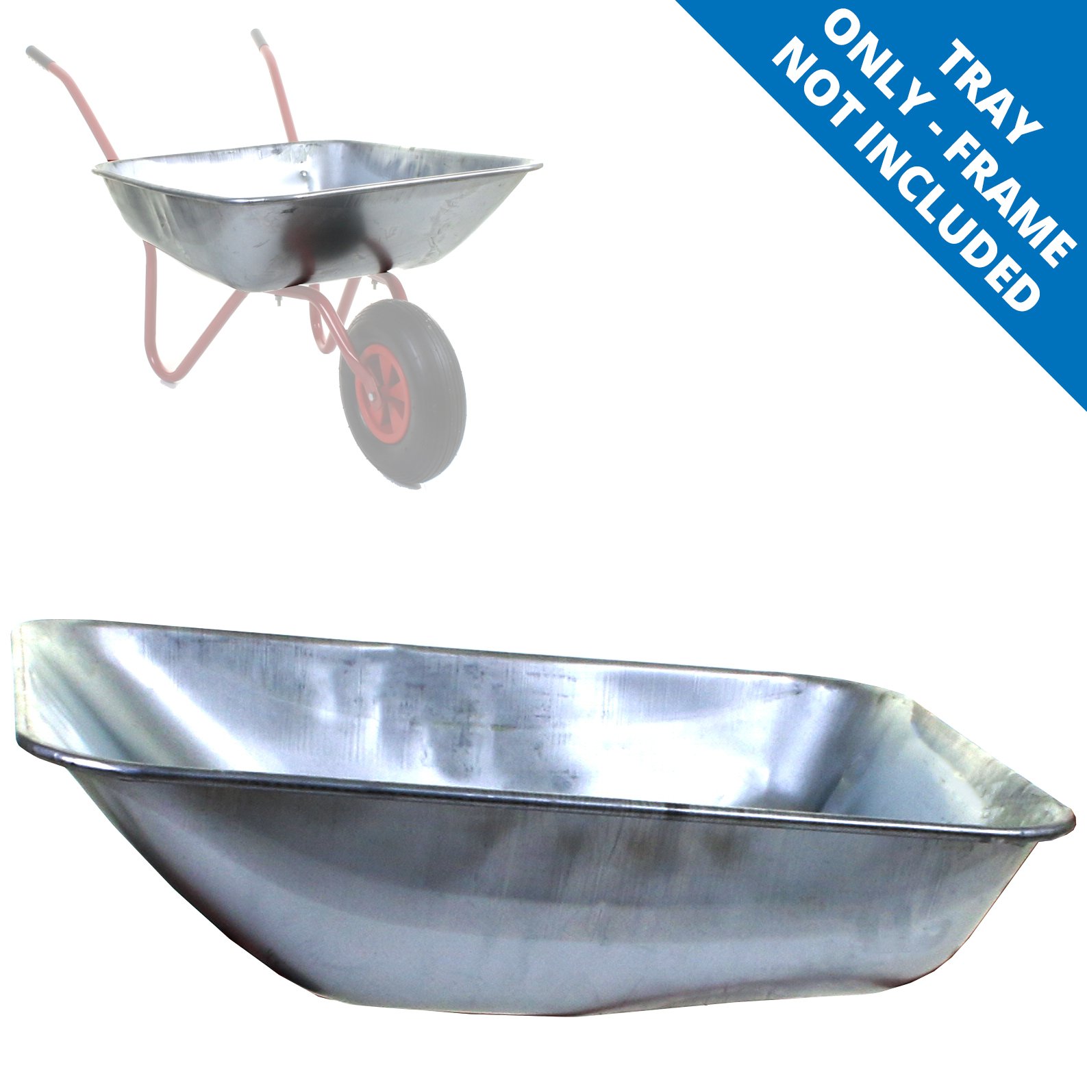 65L Universal Replacement Wheelbarrow Tray Galvanised Steel Wheel
