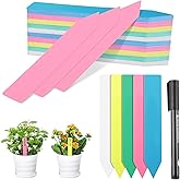 Greaner 100PCS Garden Labels, 6 Inch Plastic Plant Tags and Labels, Garden Signs for Plants, Garden Identification Stakes for Indoor Outdoor Plants, Garden Name Stakes with Garden Marker Pen-Colorful