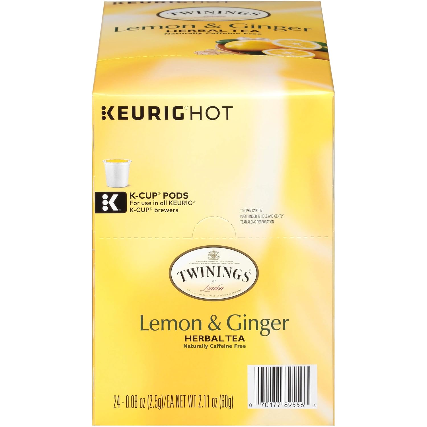 Twinings of London Lemon & Ginger Herbal Tea KCups for