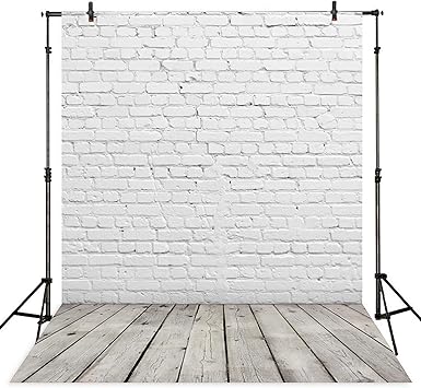 Amazon Com Allenjoy 8x12ft White Brick Wall With Grey Wood Floor Photographic Background Holiday Christmas Photography Family Diy Photo Booth Backdrop Portrait Photoshoot Photography Props Camera Photo