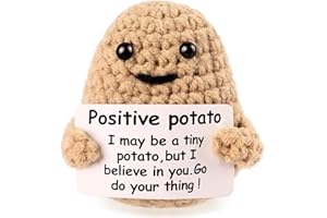 ROSROSE Positive Potato, Mini Funny Positive Potato Creative Knitted Cute Wool Potato Doll with Positive Card, Cheer-up Crochet Positive Party Decor, 3 Inch