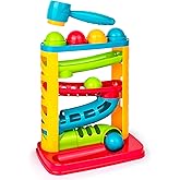 Durable Pound A Ball Toys for Toddler, Stacking, Learning, Active, Early Developmental Hammer Montessori Toys, Fun Gifts for Boy & Girl - STEM Educational Toy - Great Birthday Gift Ages 1 2 3