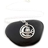 Owl on Crescent Moon Necklace – Sterling Silver Pendant on 18" Cable Chain – Night Sky Owl Jewelry Gift for Women & Girls
