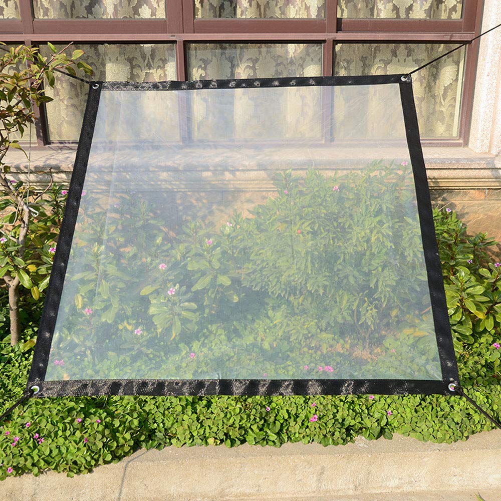 SUREH 2 x 5m Waterproof Clear Tarpaulin with Eyelets Canopies and Tarps Heavy Duty Clear Weatherproof Tarp Foldable Plant Canopy Rainproof Cover Rope Include (clear-2 x 5m)