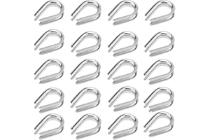 PNXKTXO 20Pcs M10 Wire Rope Thimbles 3/8", Stainless Steel Thimble for Diameter Cable Rigging, Clothesline, Rope Hardware Fittings