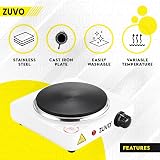 Zuvo 1500W Single Hot Plate Portable Electric Hob White 19cm Ring view 4