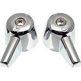 Danco Central Brass Pair of Faucet Handles, Chrome, 80401, 1" H x 1-3/8" Base