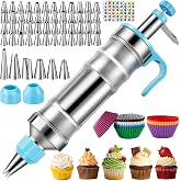 Cake Decorating Tools Supplies Kit: 164pcs Baking Accessories, Dessert Piping Syringe and Icing Tips Set - Puffs Cupcake Frosting Piping Bakery Set for Adults Beginners or Professional, Blue