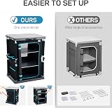 TIMBER RIDGE Compact Camping Storage Cabinet 3 Shelf Aluminum Frame Black view 4