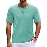 Cotrasen Men's Henley Shirts Short Sleeve 3 Button T-Shirts Casual Lightweight Basic Tee Fashion Summer Tops