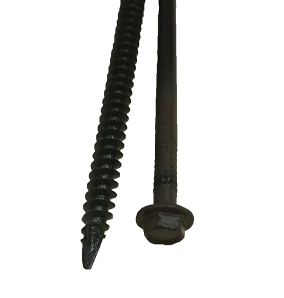 Clearco Fasteners Gutter Screws (8") (White, Brown) Downspout with