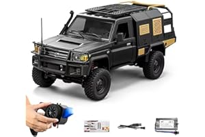 YIKESHU MN82S 1/12 Scale RC Rock Crawler Truck, 4WD Off-Road Remote Control Car with LED Lights, 2-Speed 2.4GHz Proportional Control, All Terrain RTR Hobby Toy for Adults (Black)