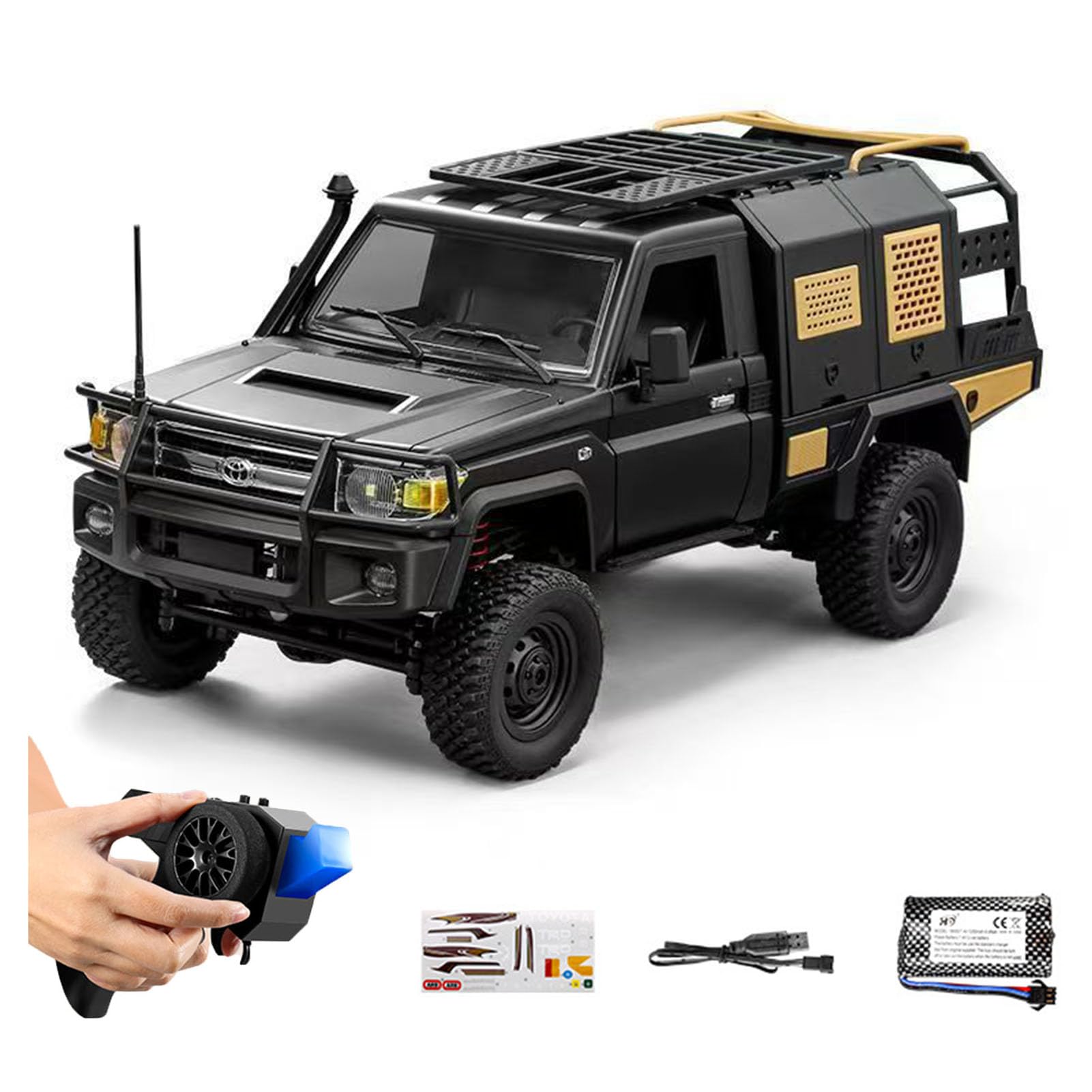 Photo 1 of YIKESHU MN82S 1/12 Scale RC Rock Crawler Truck, 4WD Off-Road Remote Control Car with LED Lights, 2-Speed 2.4GHz Proportional Control, All Terrain RTR Hobby Toy for Adults (Black)