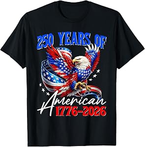 250th Anniversary USA Patriotic Eagle 250 Years 4th of July T-Shirt